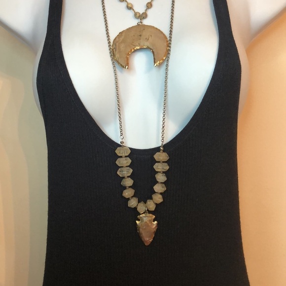 Curated bundle 2 festival boho dress up layered look necklaces statement artisan - Picture 5 of 8